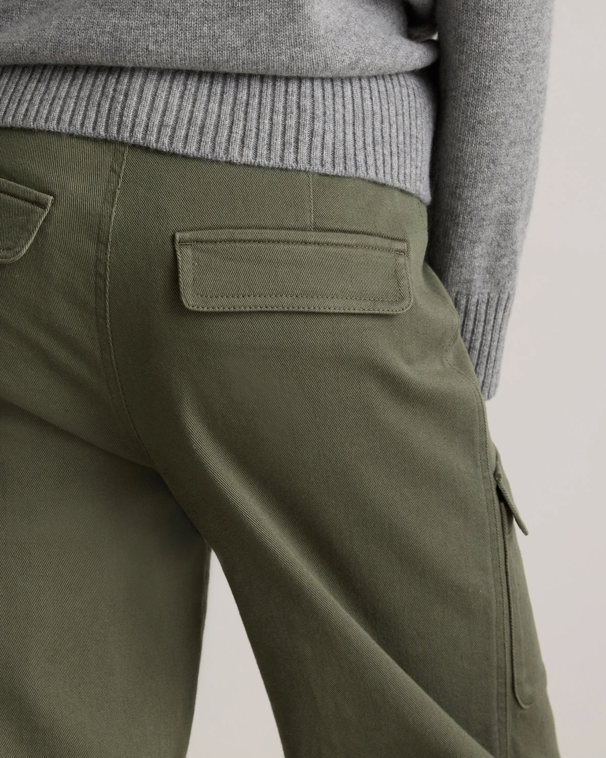 Organic Stretch Cotton Twill Cargo Pants - 0 / Light Khaki