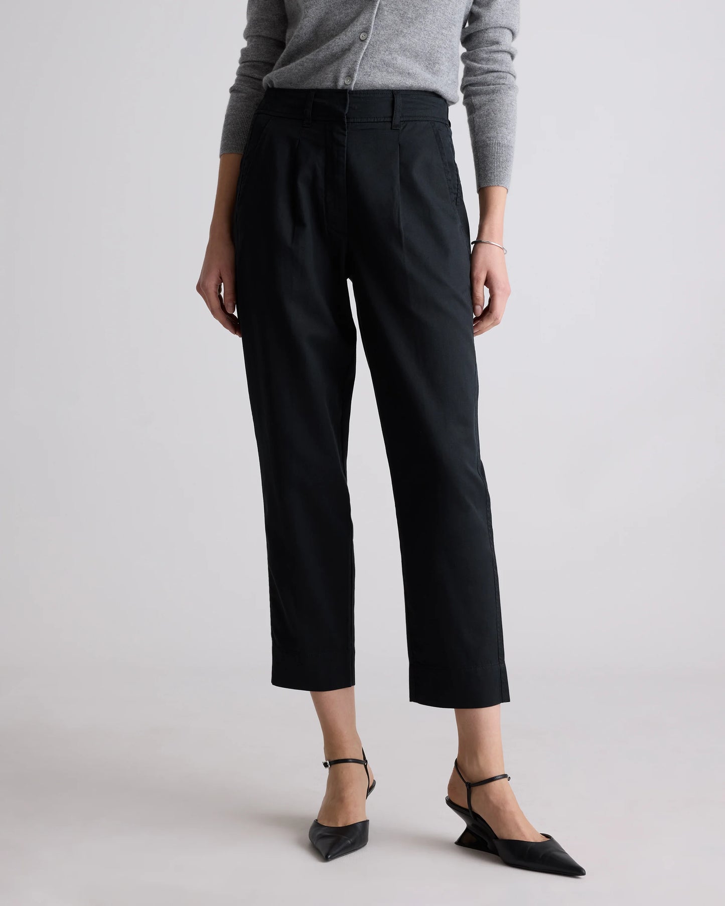 Drapey Twill Tapered Trouser - 0 / True Black