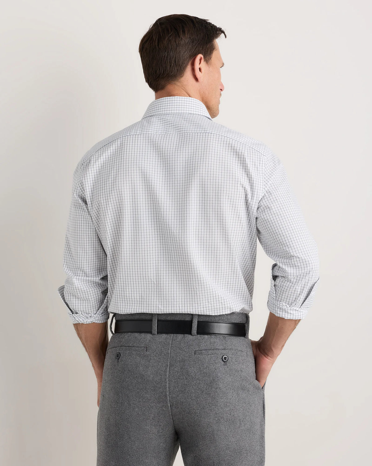Organic Cotton Stretch Poplin Dress Shirt - S / Light Blue Stripe