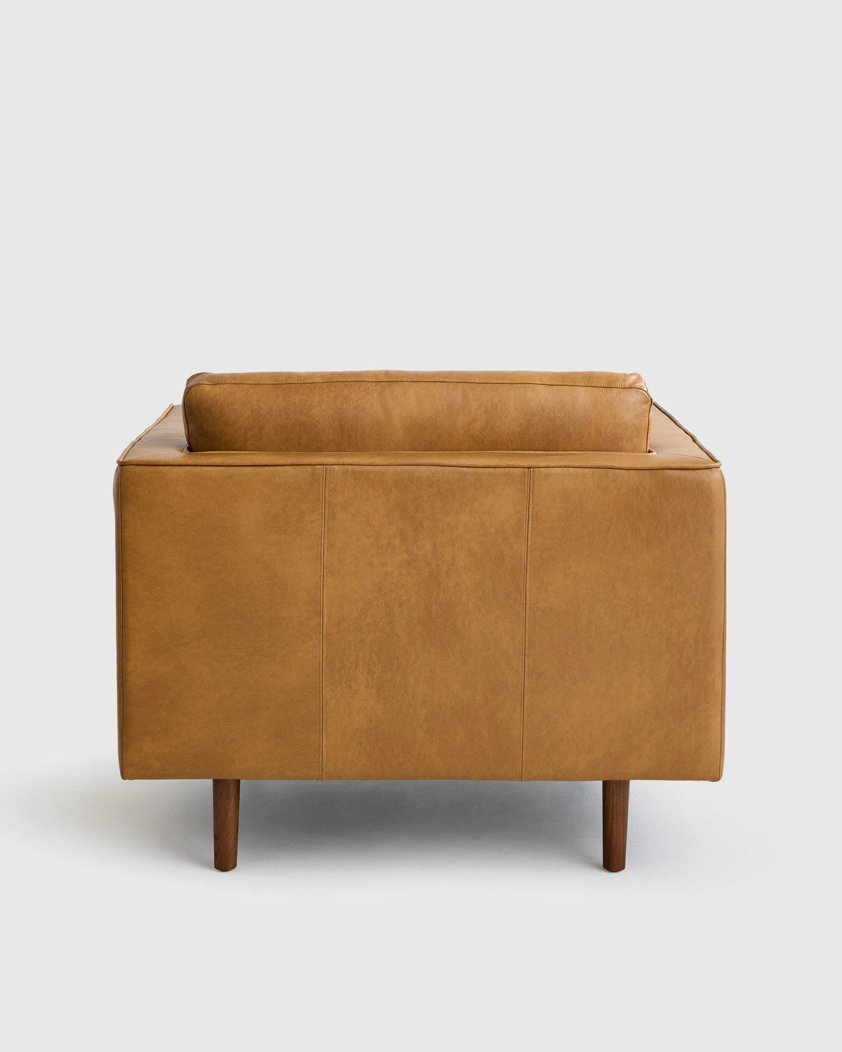 Italian Leather Midcentury Accent Chair - One Size / Chestnut
