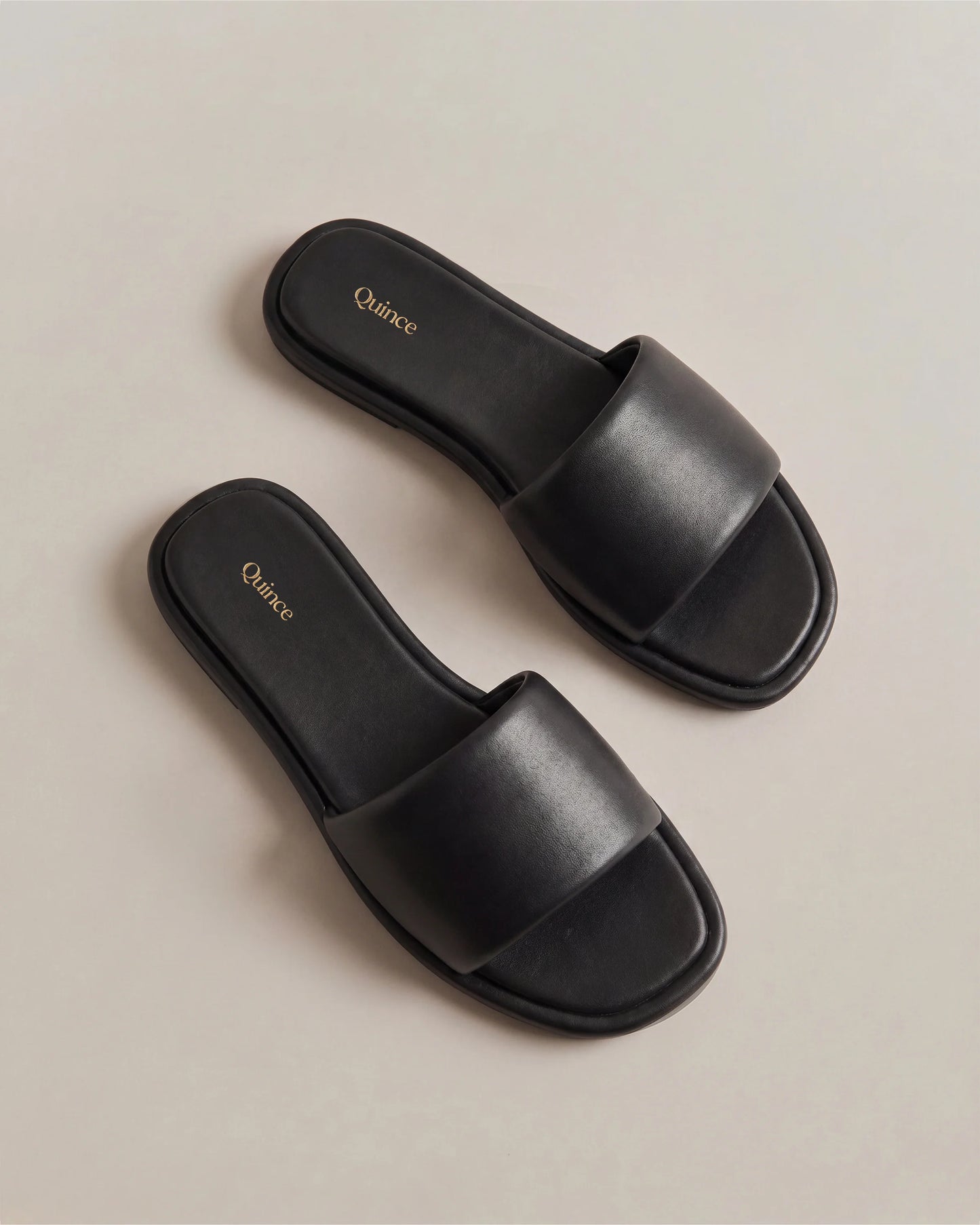 Italian Leather Slide Sandal - 5 / Bone