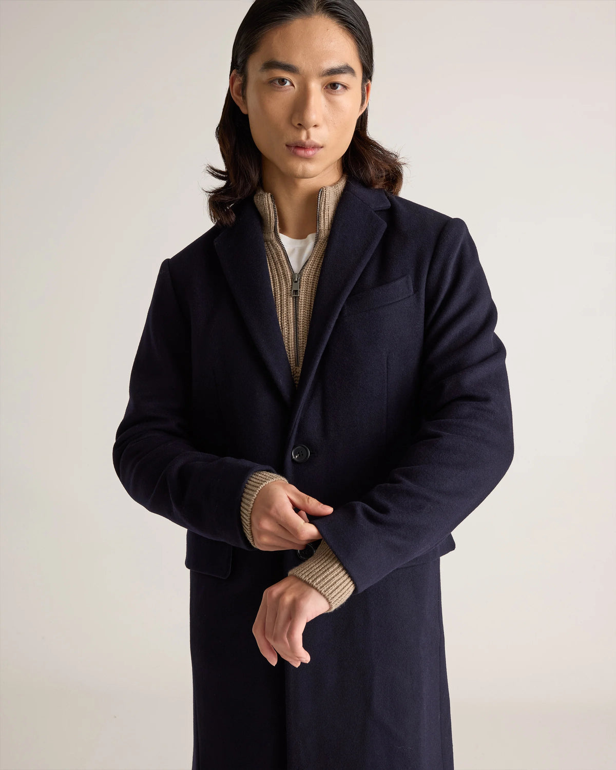 Italian Wool Overcoat - S / Heather Charcoal