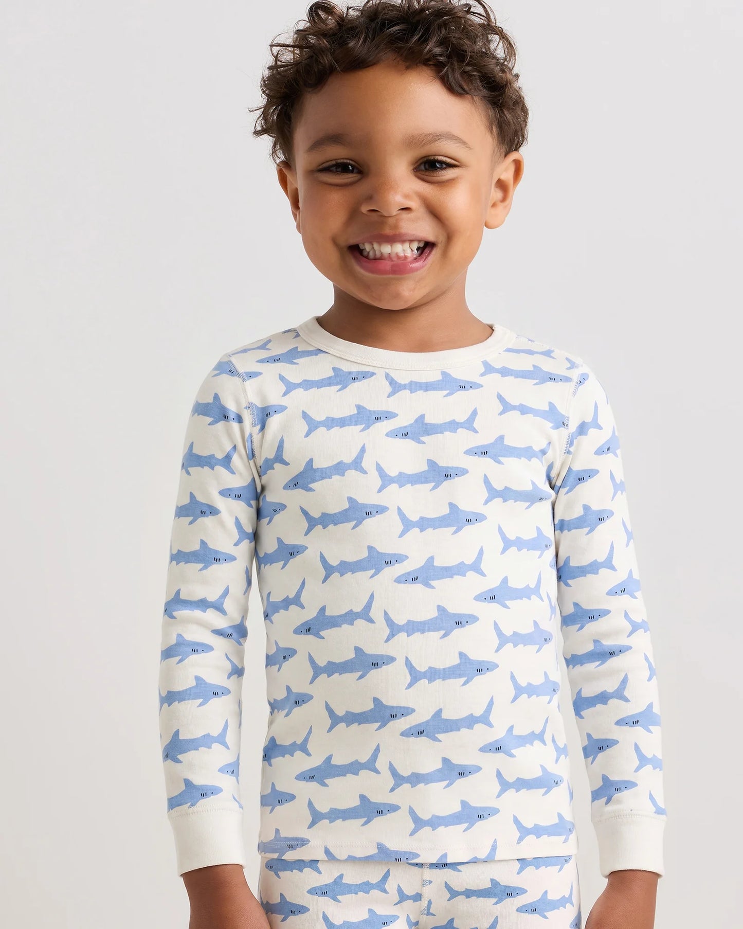 100% Organic Cotton Long Sleeve and Pant Pajama Set - 2T / Navy Stripe