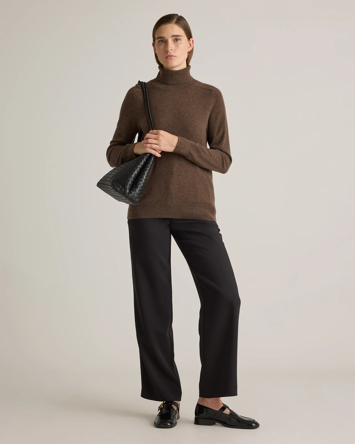 Mongolian Cashmere Turtleneck Sweater - XS / Heather Grey