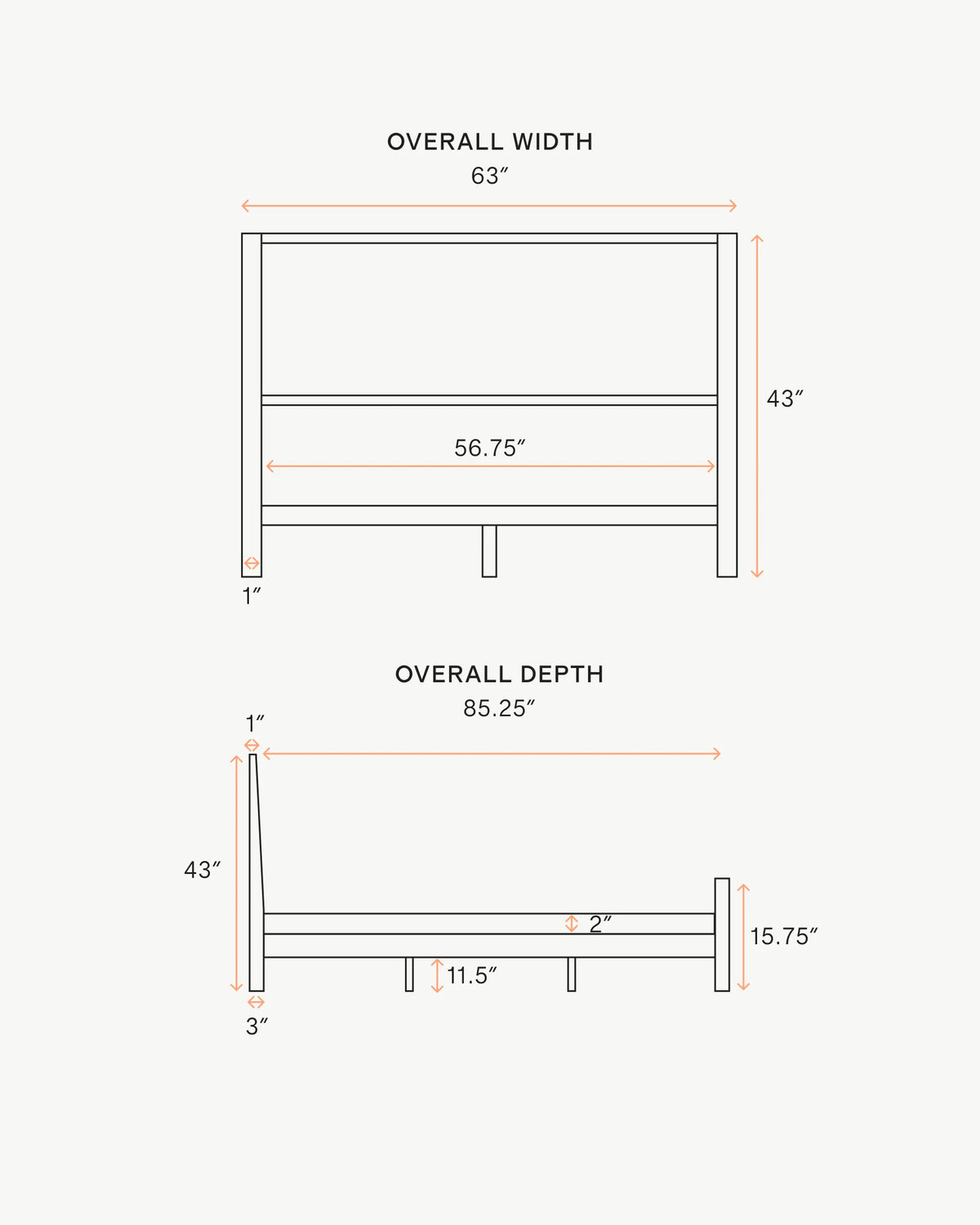 Solid Wood Platform Bed - Queen / Walnut Brown