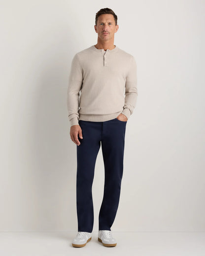 Mongolian Cashmere Henley Sweater - S / Brown