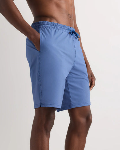 Italian Swim Trunks - 9" - S / Navy Palms