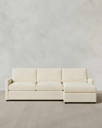 Brennan Chaise Sectional in Performance Velvet - Right Arm / Pine