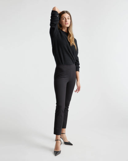 Ultra-Stretch Ponte Pintuck Ankle Pants - XS / Ecru