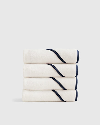Organic Turkish Cotton Baby Hooded Towel Set 4-Pack - One Size / Light Blue