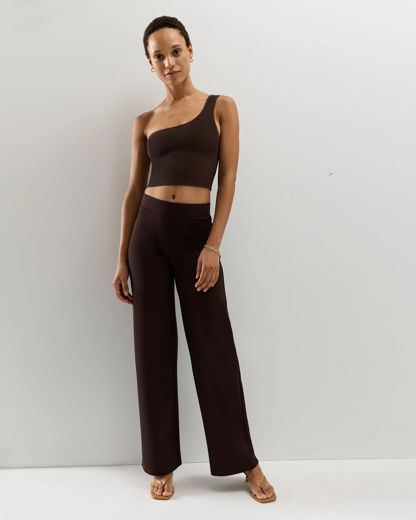 Ultra-Stretch Ponte Wide Leg Pants - XS / Espresso