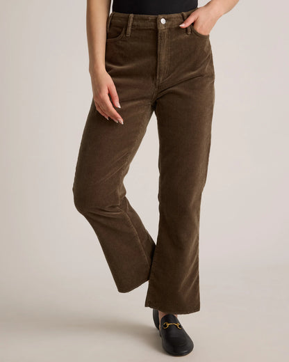 Organic Stretch Corduroy Kick Flare Pants - 0 / Warm Brown