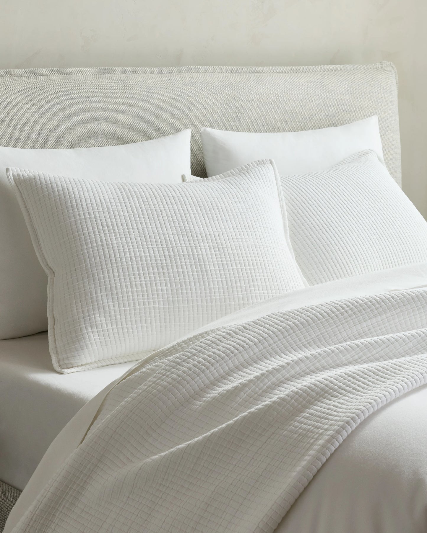 Organic Ribbed Cotton Coverlet Set - Twin / Toffee