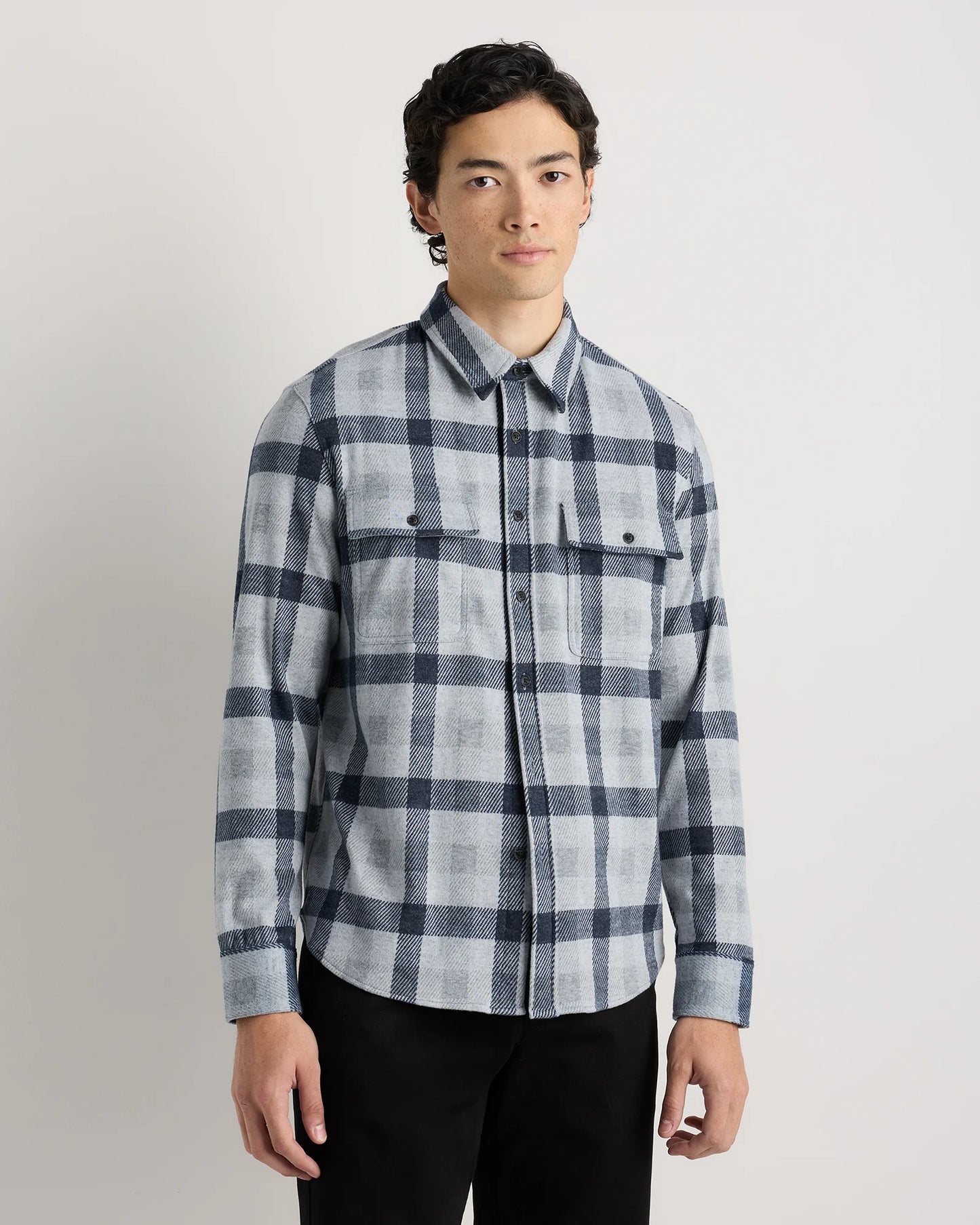 Stretch Sweater Fleece Shirt - S / Off-White