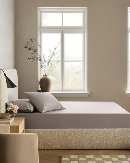 Organic Crisp Percale Fitted Sheet Set - Twin / Espresso
