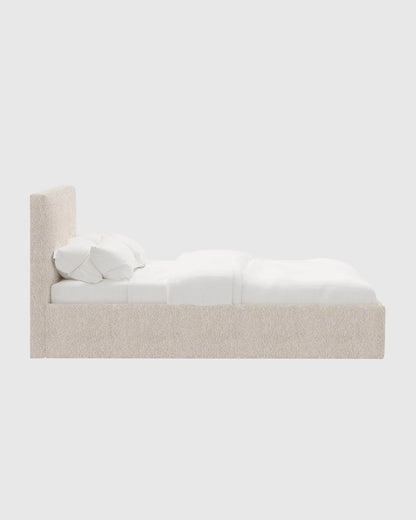Plush Boucle Square Bed - Full / Ivory