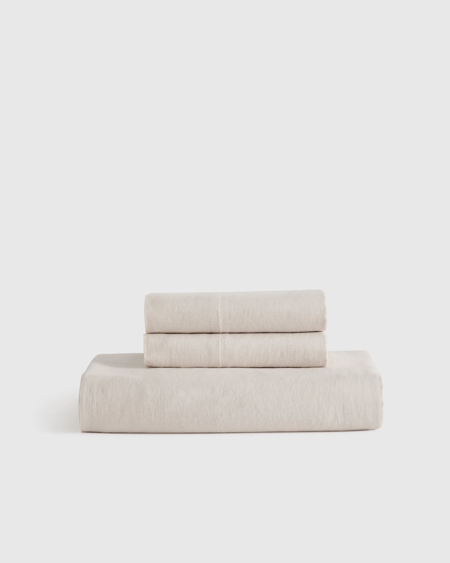 European Linen Fitted Sheet Set - Twin / Peach