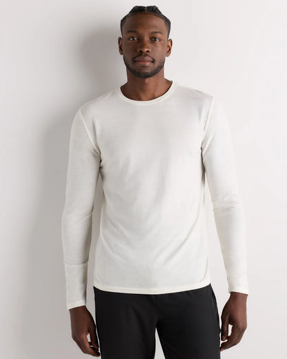 100% Merino Wool All-Season Long Sleeve Base Layer Tee - XS / Off-White