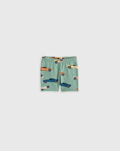 100% Organic Cotton Short Sleeve and Shorts Pajama Set - 12-18M / Navy Stripe