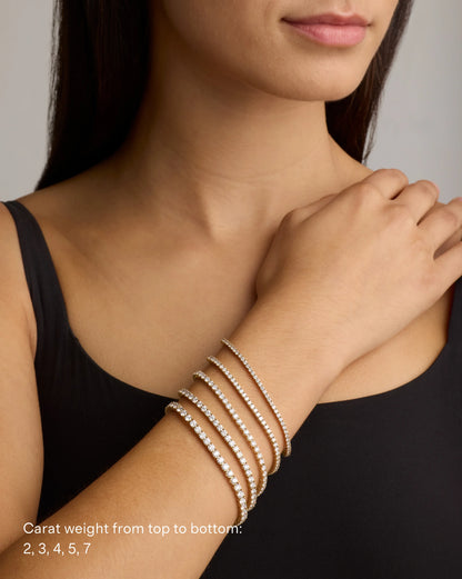 14K Gold Lab Grown Diamond Tennis Bracelet - 7ctw - 6.5" / Yellow Gold