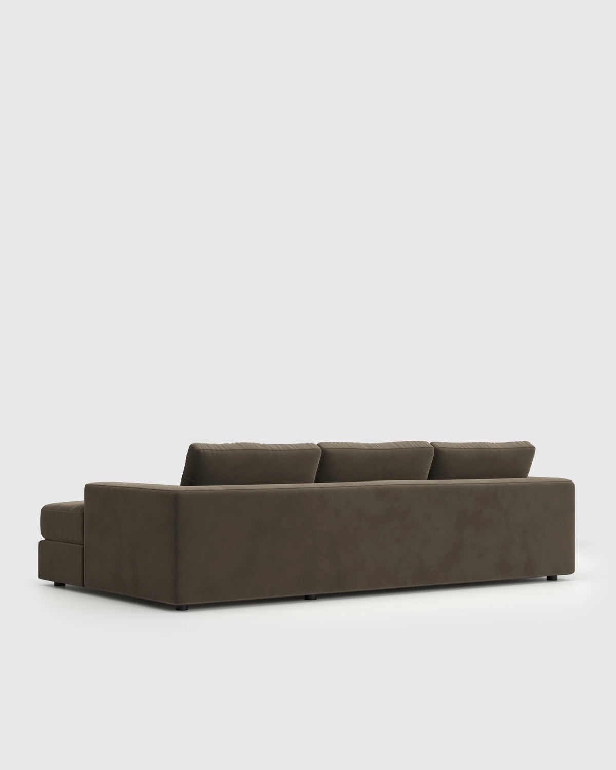 Ashford Deep Seat Chaise Sectional in Performance Velvet - 119" Right Arm / Rust
