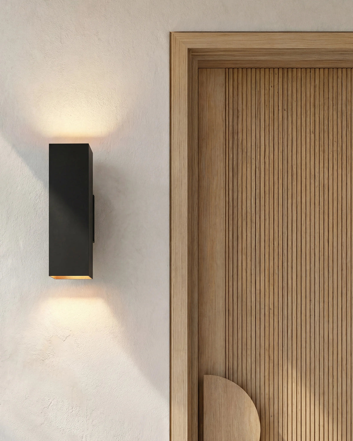 Outdoor Aluminum Rectangle Wall Sconce - One Size / Black