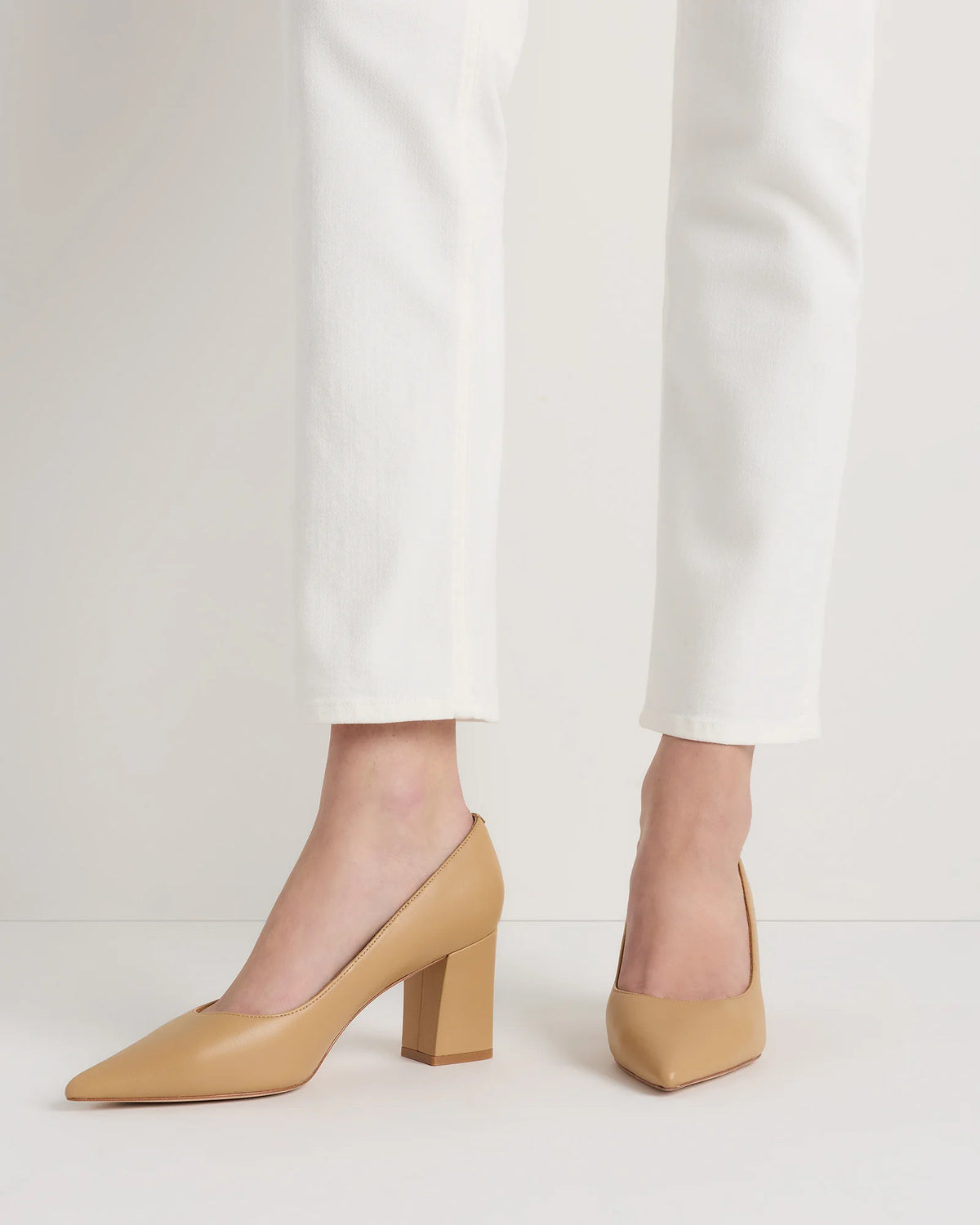 Italian Leather 65mm Block Heel Pump - 5 / Coffee Bean