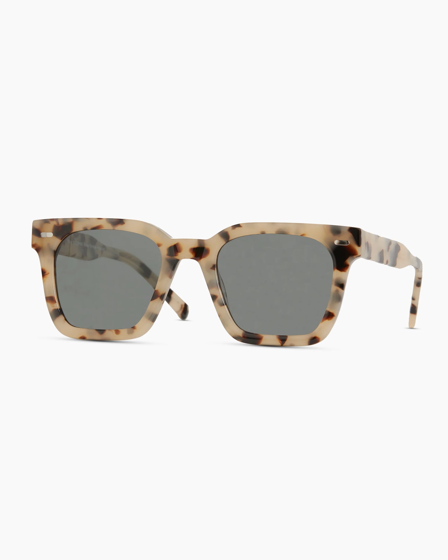 Riley Polarized Acetate Sunglasses - One Size / White Tortoise with Grey Lens