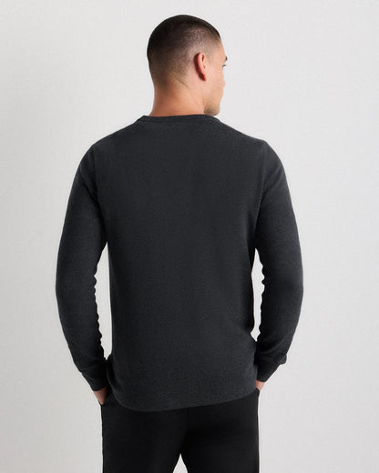 100% Organic Cotton Pique Crewneck Sweater - S / Moonstone Blue