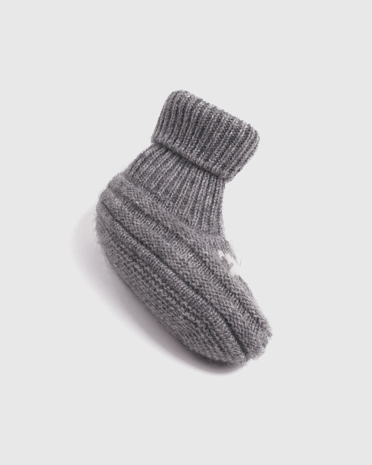 Washable Cashmere Beanie & Bootie Set - 0-6M / Heather Grey