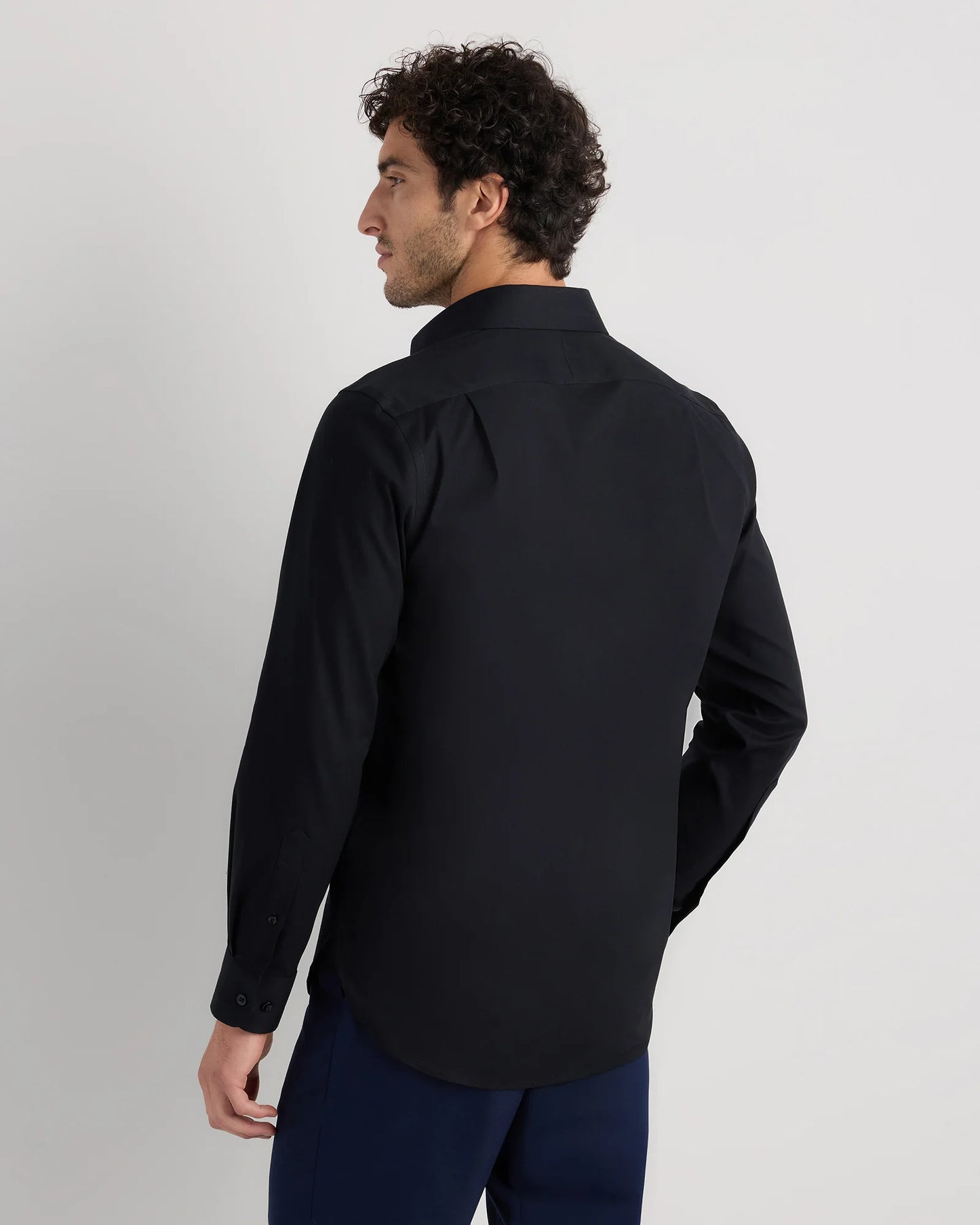 Organic Cotton Oxford Non-Iron Dress Shirt - S / Bold Black
