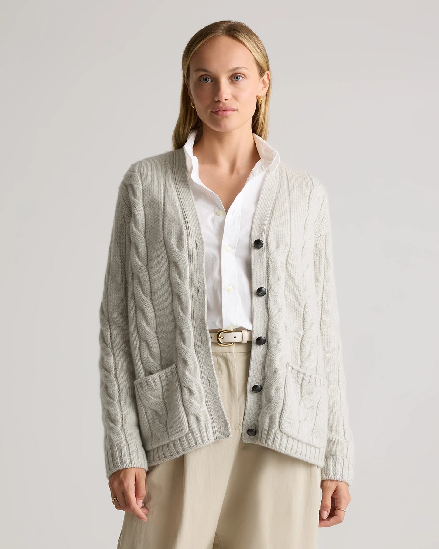 Luxe Baby Cashmere Cable Cardigan - XS / Pearled Ivory