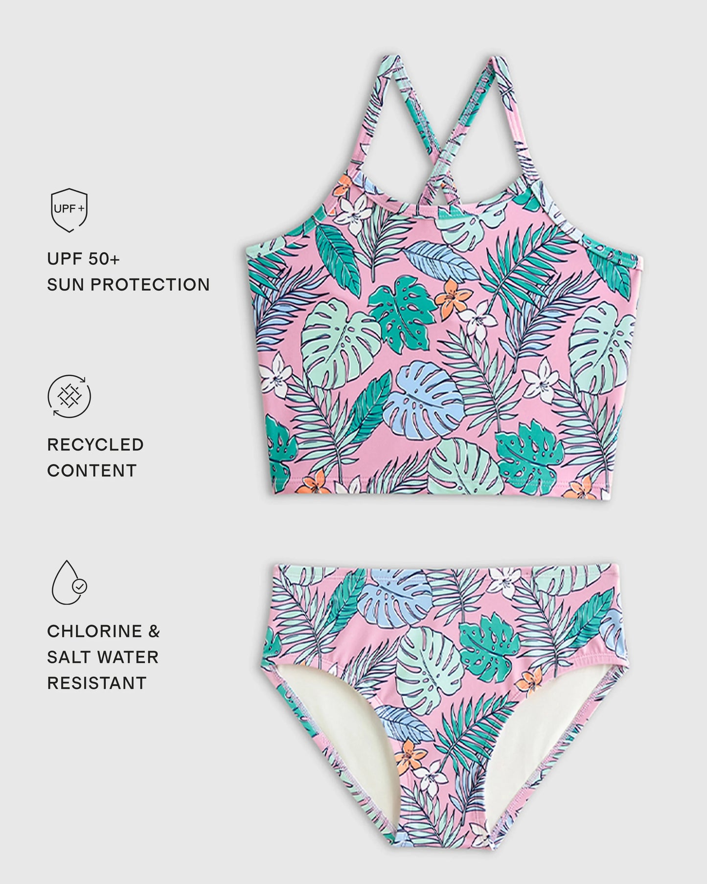 Tankini and Long Sleeve Raglan Rash Guard Set - 6 / Rainbow Stripe