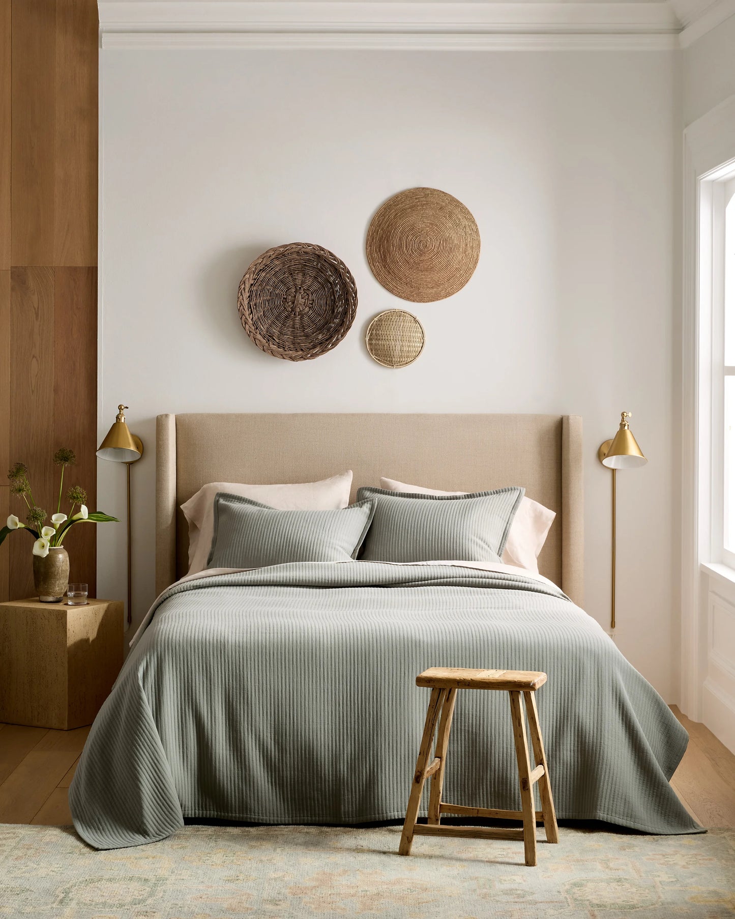 Organic Cotton Matelasse Coverlet Set - Twin / Sand
