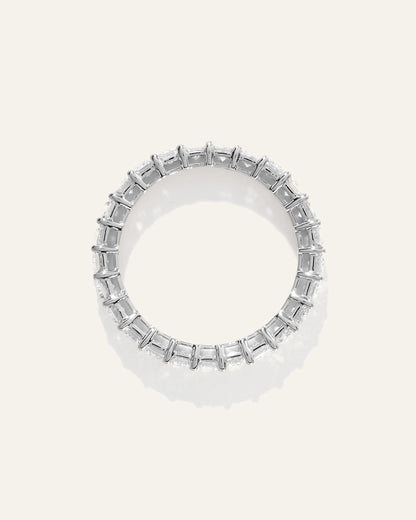 Lab Grown Diamond Emerald Eternity Band - 5 / Yellow Gold