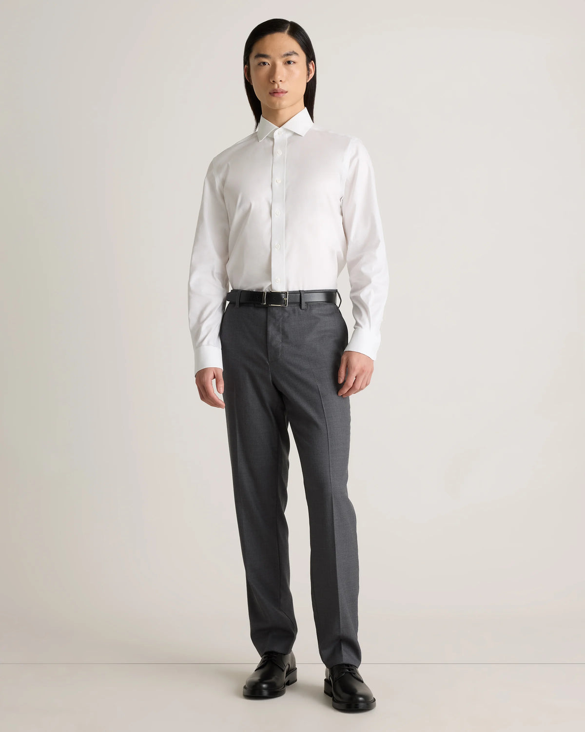 Organic Cotton Oxford Non-Iron Dress Shirt - S / Bold Black