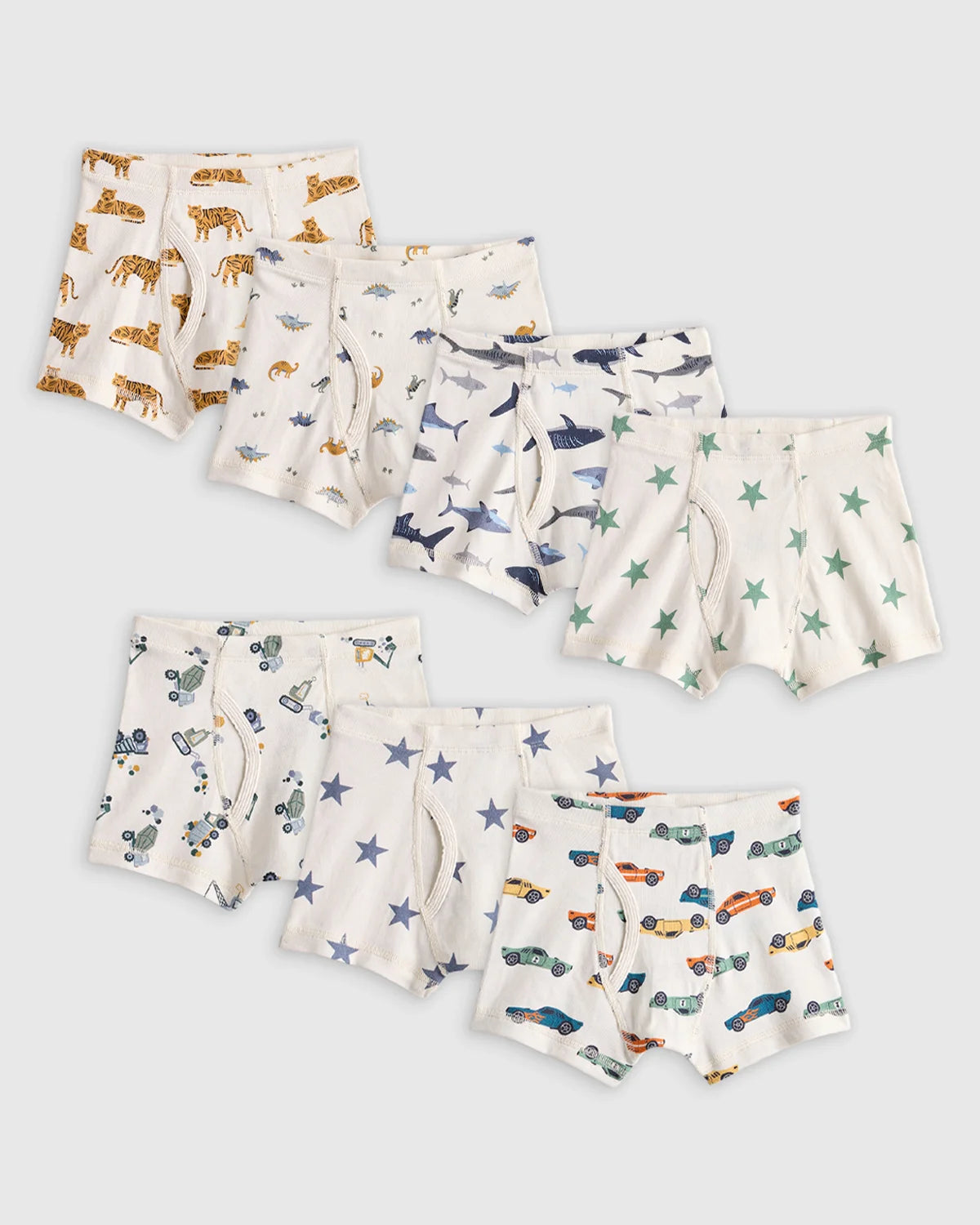 Boys 100% Organic Cotton Boxer Brief 7-Pack - 6 / Boy Multi Pack
