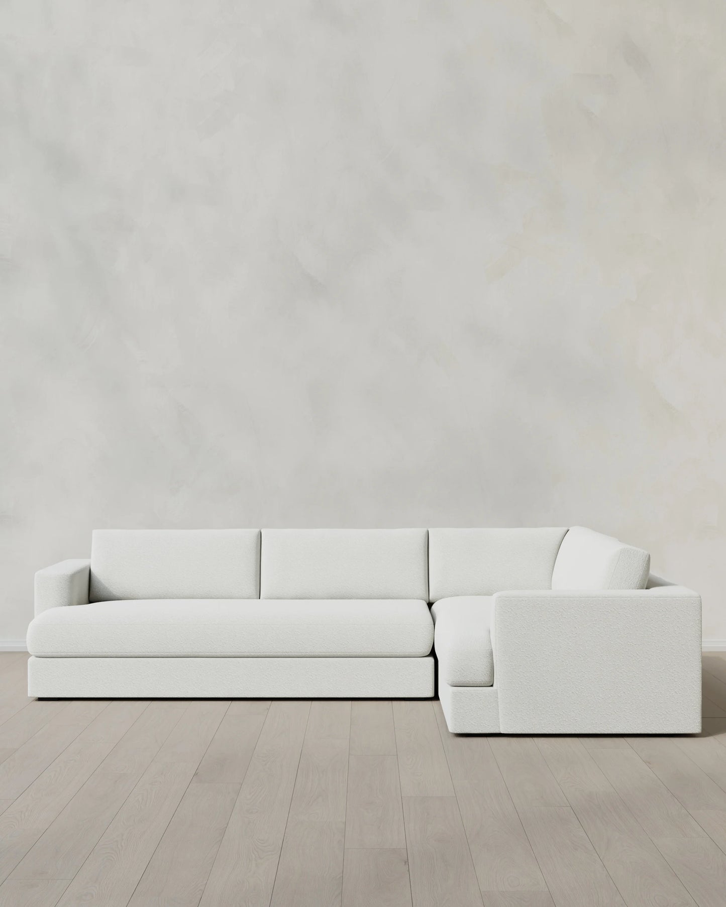 Sierra Curved Arm L Sectional in Performance Boucle - Right Arm / Mushroom