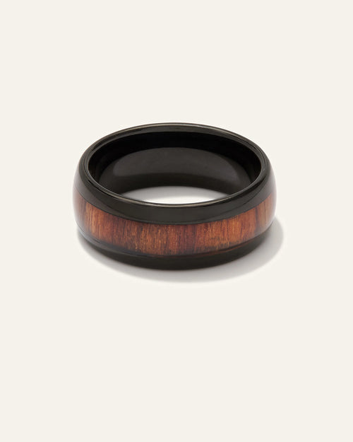 Tungsten Carbide Wood Inlay Band - 6 / No Color