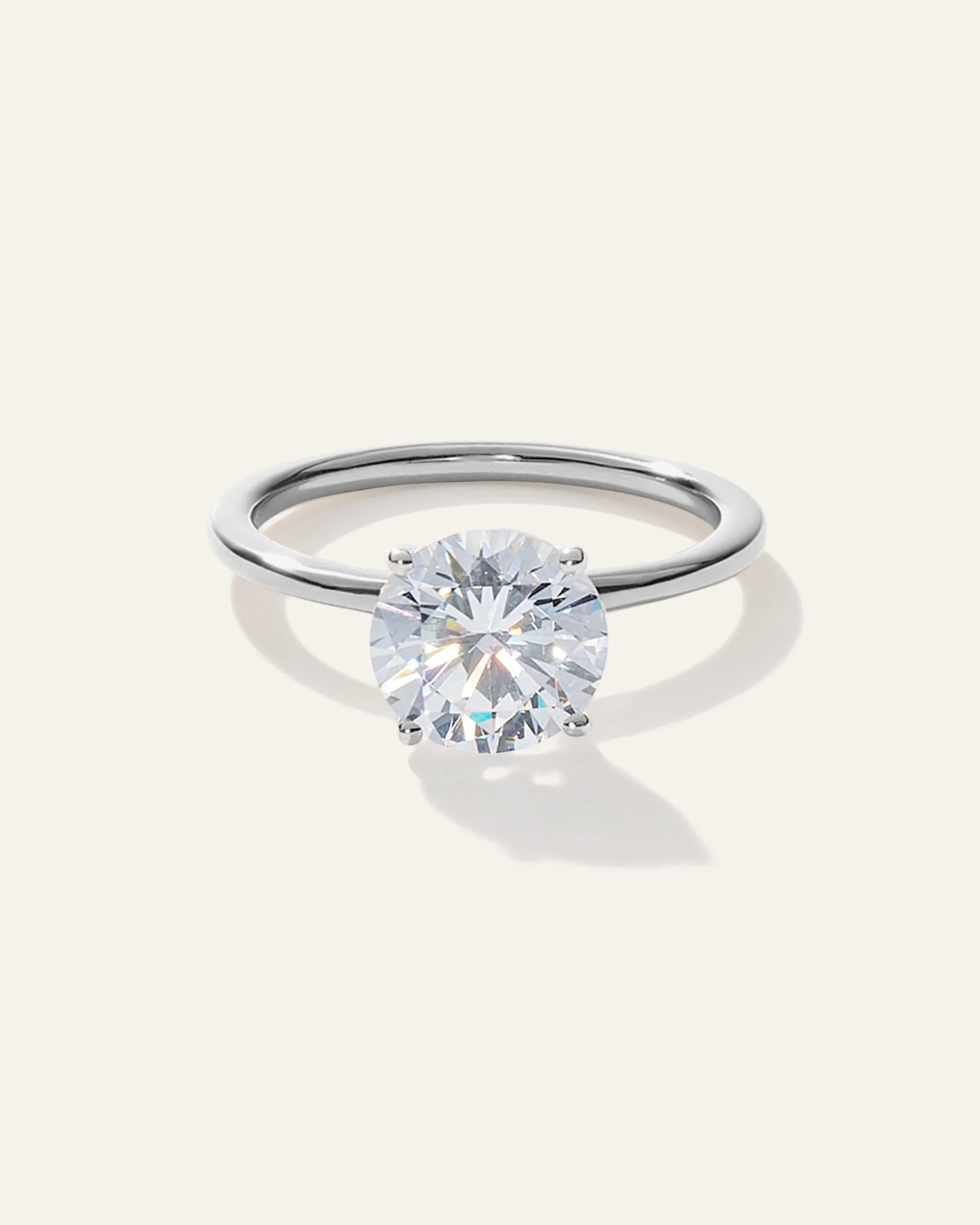 Lab Grown Diamond Round Petite Classic Engagement Ring - 2ct - 4 / Yellow Gold