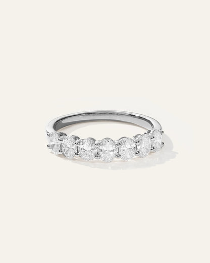 Lab Grown Diamond Oval Seven Stone Band - 4 / Yellow Gold
