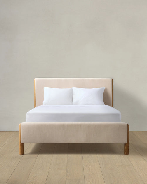 Solid Wood and Performance Fabric Bed - Queen / Natural